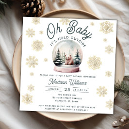 Invitación Winter Wonderland Snowflakes Baby Shower
