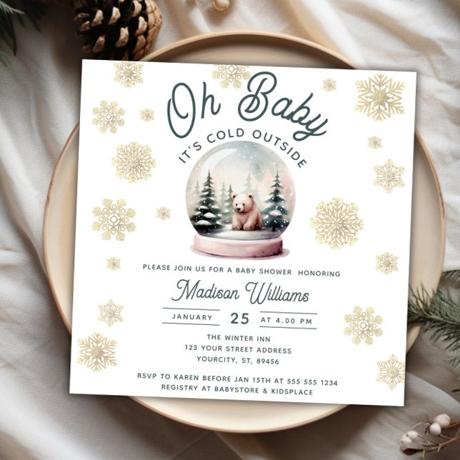 Invitación Winter Wonderland Snowflakes Baby Shower (Winter Wonderland Snowflakes Baby Shower Invitation)