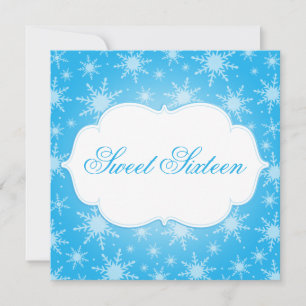 Invitación Winter Wonderland Snowflakes Sweet 16 Birthday