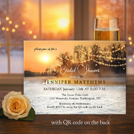 Invitación Winter Wonderland String ilumina QR Bridal Shower