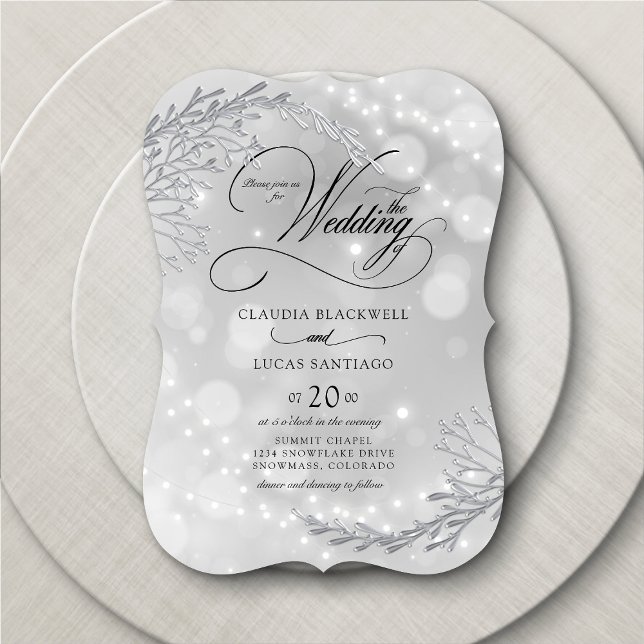 Invitación Winter Wonderland String Lights Boda (Subido por el creador)