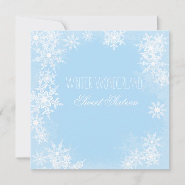 Invitación Winter Wonderland Sweet 16 Fiestas (Anverso)