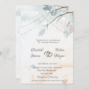 Invitación Winter Wonderland,Tree Branch Boda