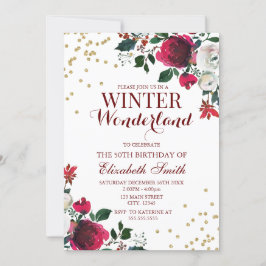 Invitación Winter Wonderland White Flowers invitation
