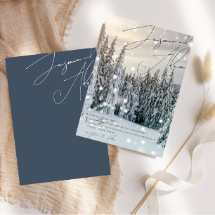 Invitación Winter Wonderland Woodland Boda del guión de la ni