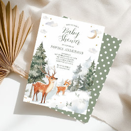 Invitación Winter Woodland Animals Baby Shower