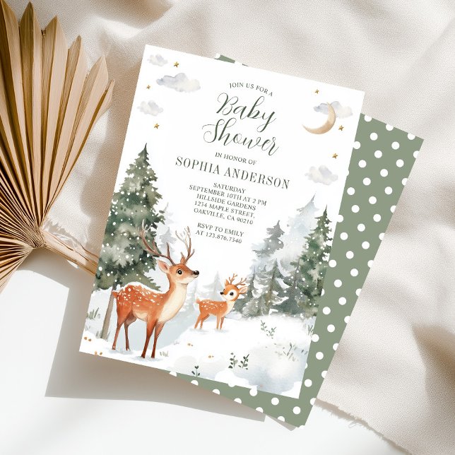 Invitación Winter Woodland Animals Baby Shower (Subido por el creador)