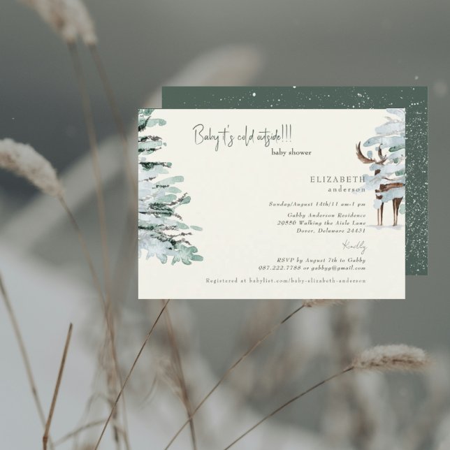 Invitación Winter Woodland Baby it's Cold Outside Baby Shower (Subido por el creador)