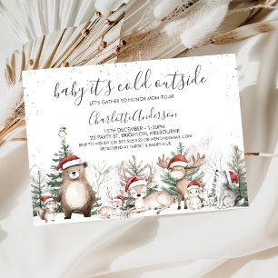 Invitación Winter Woodland baby it's Cold Outside Baby Shower