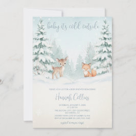 Invitación Winter Woodland Forest Animal Baby Shower