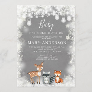 Invitación Winter Woodland Forest Baby Shower