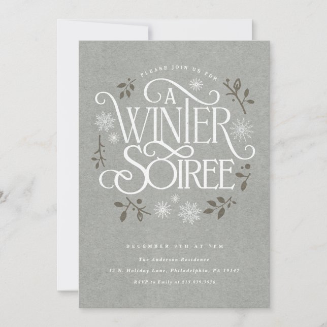 Invitación Winter Woodland Holiday Soiree Invitation (Anverso)