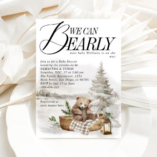 Invitación Winter Woodland podemos esperar Baby Shower