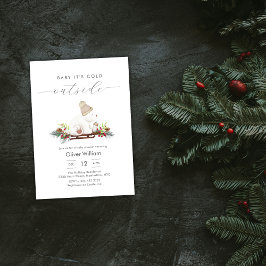 Invitación Winter Woodland Sleigh Polar Bear Baby Shower