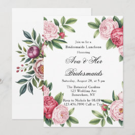 Invitación Winterberry Primrose Floral Bridemaids Luncheon