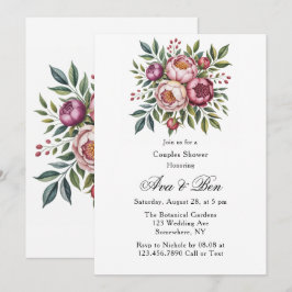 Invitación Winterberry Primrose Paint Floral Couples Ducha