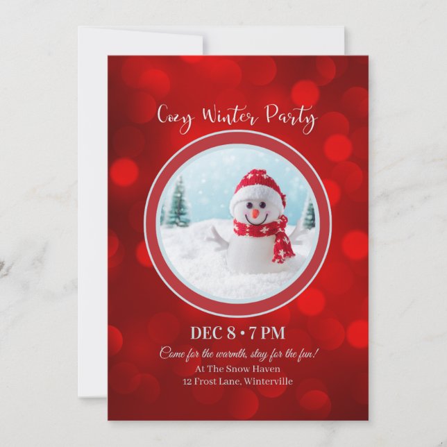 Invitación Winterful Party Invitation – Cozy Festive Design (Anverso)
