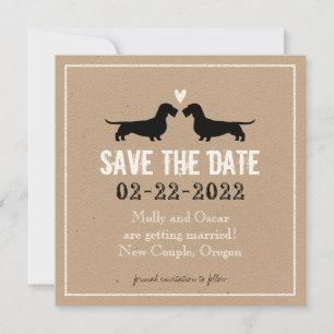 Invitación Wire Haired Dachshunds Wedding Save the Date