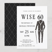 Wise 60 fiesta de cumpleaños de hombre formal, bla