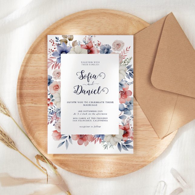 Invitación Wishpering Blooms Watercolor Boda de Invierno (Subido por el creador)
