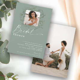 Invitación Wisps of Eucalyptus Greenery Photo Bridal Shower