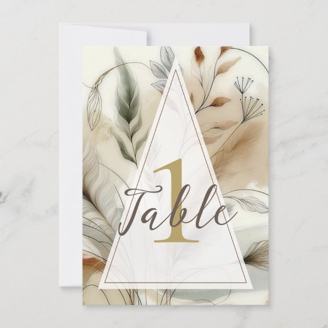 Invitación Wispy Greenery Moderna Mesa Boda Boho Botánico (Anverso)