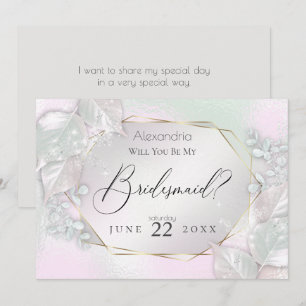 Invitación Wispy Pink Shimmery Serás Mi Novia