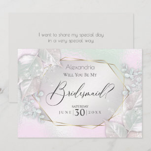 Invitación Wispy Pink Shimmery Serás Mi Novia