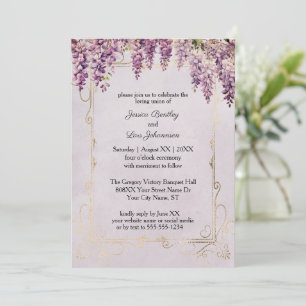 Invitación Wisteria acuarela en Boda Lavender