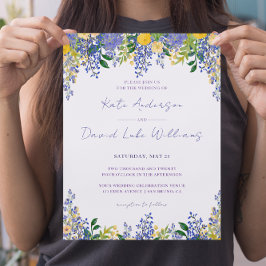 Invitación Wisteria Acuarela Lavender Boda Floral Azul