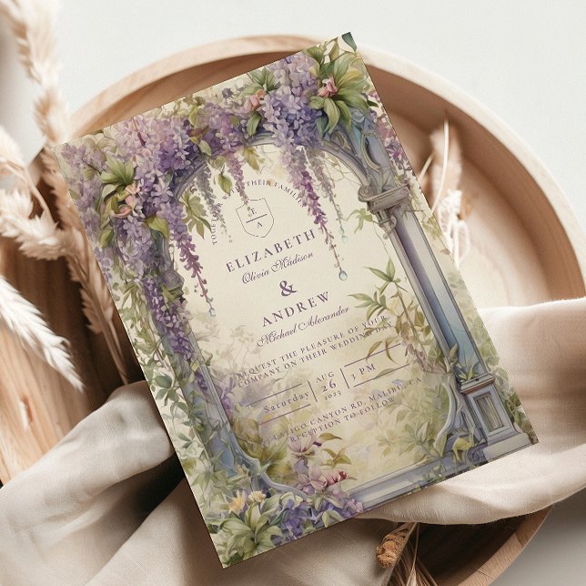 Invitación Wisteria Arch Botanical Wedding (Subido por el creador)