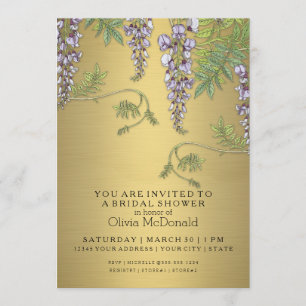 Invitación Wisteria de estilo Art Nouveau: Ducha nupcial flor
