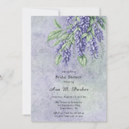 Invitación Wisteria de lavanda pintada ducha de novia