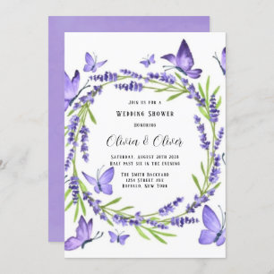 Invitación Wisteria De Lavanda Y Mariposas Ducha De Boda