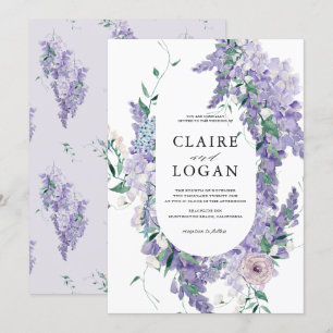 Invitación Wisteria Dusty Purple Watercolor Boda
