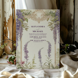 Invitación Wisteria Dusty Purple Watercolor Boda