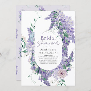 Invitación Wisteria Dusty Purple Watercolor Bridal Shower
