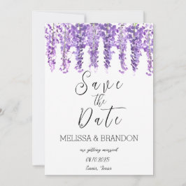 Invitación Wisteria Floral acuarela morada Boda