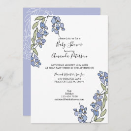 Invitación Wisteria Floral Baby Shower de mano dibujada