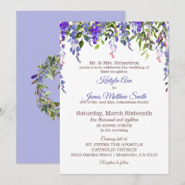 Invitación Wisteria Floral Moderno Boda