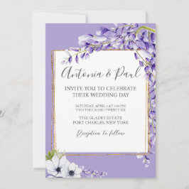 Invitación Wisteria fotográfica florece Boda de código QR
