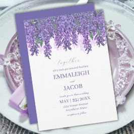 Invitación Wisteria Garden Romántico Boda Púrpura