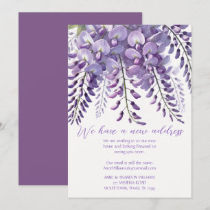 Invitación Wisteria Nueva Dirección Moviendo Violeta Morada F