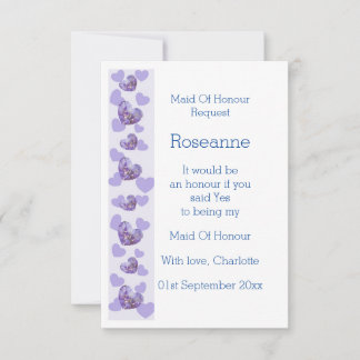 Invitación Wisteria Púrpura, Corazón De Pie De Honor