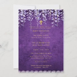 Invitación Wisteria púrpura en masa Nupcial, Boda católico