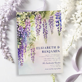 Invitación Wisteria Romántica Fiesta Boda Elegante