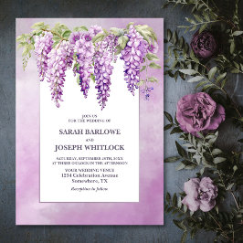 Invitación Wisteria Rosa Boda Floral