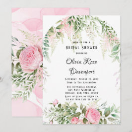 Invitación Wisteria Rosa Botánica Ducha Moral Floral