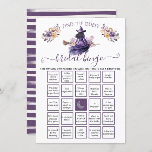 Invitación Witch Bridal Shower Find the Guest BINGO