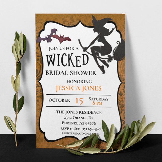 Invitación Witch Bridal Shower Witch Halloween Octubre (Subido por el creador)